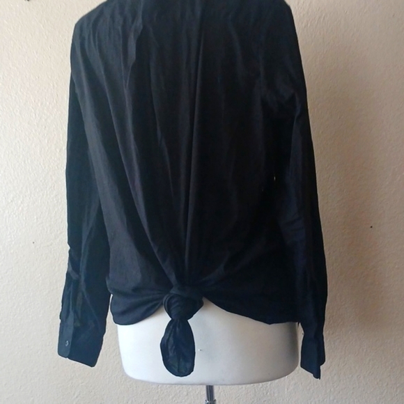 ANTHONY RICHARDS Black Embroidery Floral Pleated Back Button Blouse Size 14/18 - Picture 7 of 8